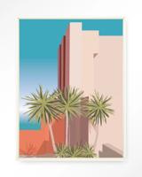 Urban Cotton Wandkleed 'Tropical Place' 80 x 110cm in Floating Frame - off white
