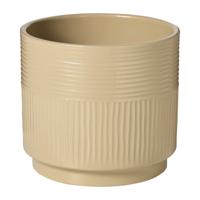 Bloempot lijnen - beige - ø19x17 cm