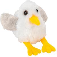 Nature Planet Pluche kleine zeemeeuw knuffel - van 13 cm - meeuwen - zeevogels