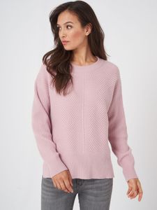 Oversized gebreide trui met diagonale rib