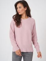 Oversized gebreide trui met diagonale rib