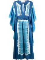 Alberta Ferretti robe longue à effet tie-dye - Bleu