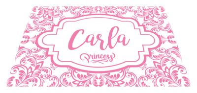 Placemat kleuren Aanpasbare naam voor prinses