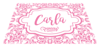 Placemat kleuren Aanpasbare naam voor prinses