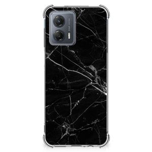 Motorola Moto G53 Anti-Shock Hoesje Marmer Zwart - Origineel Cadeau Vader