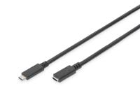 Digitus USB-kabel USB 3.2 Gen1 (USB 3.0 / USB 3.1 Gen1) USB-C stekker, USB-C bus 0.70 m Zwart Stekker past op beide manieren AK-300210-007-S