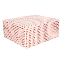 Cadeaupapier met roze hartjes opdruk 70 x 200 cm - thumbnail