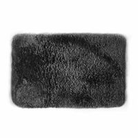 Spirella badkamer vloer kleedje/badmat tapijt - hoogpolig en luxe uitvoering - zwart - 40 x 60 cm - Microfiber   -