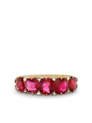 Pragnell Vintage bague Victorian Five Stone Burmese en or 18ct sertie de rubis