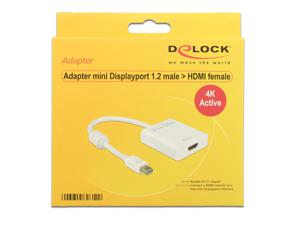 Delock 62612 Adapter mini DisplayPort 1.2 male > HDMI female 4K Actief wit