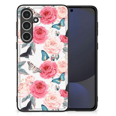 Samsung Galaxy S24 FE Bloemen Hoesje Butterfly Roses Samsung Galaxy S24 FE Bloemen Hoesje Butterfly Roses