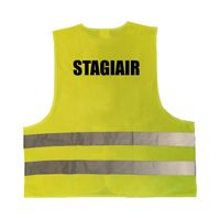 Stagiair vestje / hesje geel met reflecterende strepen voor volwassenen