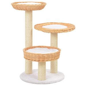 VidaXL Kattenkrabpaal met sisal krabpaal natuurlijk wilgenhout