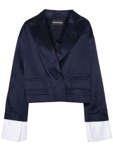 Emporio Armani veste à coupe crop - Bleu