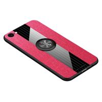 Voor vivo X9 plus XINLI stiksels doek textuur schokbestendig TPU beschermhoes met ring houder (rood)