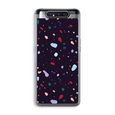 Dark Rounded Terrazzo: Samsung Galaxy A80 Transparant Hoesje