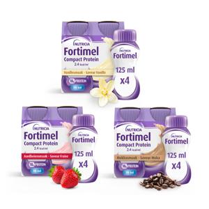 Fortimel Compact Protein 2.4 Bundel Vanille - Aardbei - Mokka Voedingssupplement - Ondervoeding 12x125ml