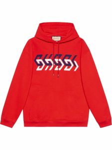 Gucci hoodie ample à logo imprimé - Rouge