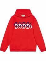 Gucci hoodie ample à logo imprimé - Rouge - thumbnail