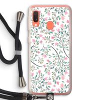 Sierlijke bloemen: Samsung Galaxy A20e Transparant Hoesje met koord