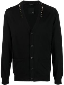 Valentino Garavani cardigan en laine vierge à ornements Rockstud - Noir