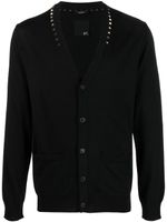 Valentino Garavani cardigan en laine vierge à ornements Rockstud - Noir - thumbnail