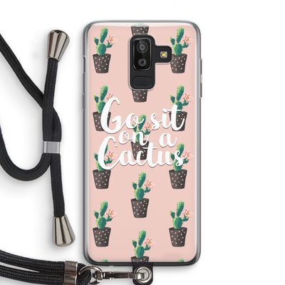 Cactus quote: Samsung Galaxy J8 (2018) Transparant Hoesje met koord