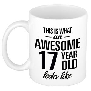 Awesome 17 year cadeau mok / verjaardag beker 300 ml   -