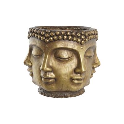 DKD Home Decor Gouden Hout Magnesium Cirkelvormig Boeddha Orientaals 34 x 34 x 30 cm 30 x 34 x 30 cm