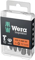 Wera 855/4 imp dc pz diy impaktor bits, pz 2 x 50 mm, 5-delig - 05057661001
