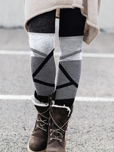 Women's Simple Regular Fit Geometric Leggings