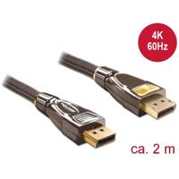 Delock 82771 DisplayPort-kabel DisplayPort Aansluitkabel DisplayPort-stekker, DisplayPort-stekker 2.00 m Antraciet - thumbnail