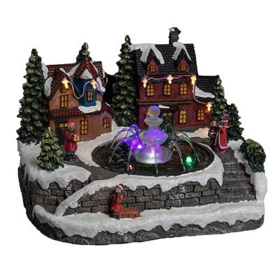 Kerstdorp kerst tafereel - huisjes - led verlichting - 25 cm