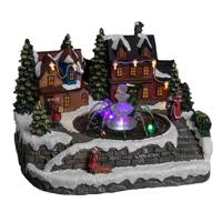 Kerstdorp kerst tafereel - huisjes - led verlichting - 25 cm