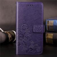 Lucky Clover ingedrukt bloemen patroon lederen case voor Huawei Honor 9X Pro met houder & kaartsleuven & portemonnee & hand strap (paars)