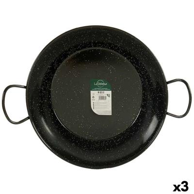 Paella Pan La Dehesa 0645-LD 0645-LD Zwart Geëmailleerd Staal Ø 45 cm 46 x 13,5 x 58 cm 58 x 13,5 x 46 cm (3 Stuks)