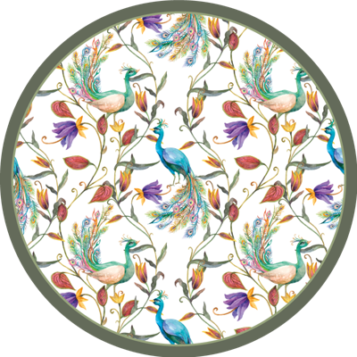 Vinyl tapijt Tuin bloemen met kleine vogels