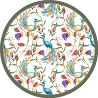 Vinyl tapijt Tuin bloemen met kleine vogels Vinyl tapijt Tuin bloemen met kleine vogels