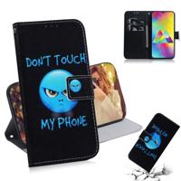 Woede patroon gekleurde tekening horizontale Flip lederen case voor Galaxy M20 met houder & card slots & portemonnee