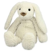 Inware pluche konijn/haas knuffeldier - wit - zittend - 22 cm   - - thumbnail