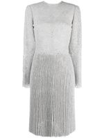 Ermanno Scervino robe ceinturée en dentelle à plis - Gris