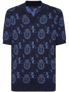 Billionaire polo Crest à motif en jacquard - Bleu