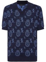 Billionaire Crest patterned-jacquard polo shirt - BLUE