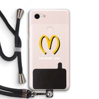 I'm lovin' you: Pixel 3 XL Transparant Hoesje met koord