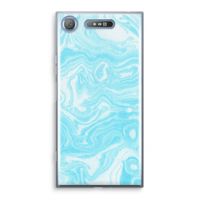 Waterverf blauw: Sony Xperia XZ1 Transparant Hoesje