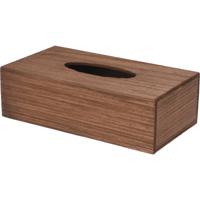 H&amp;amp;S Collection Tissuebox/tissuedoos - donkerbruin - hout - 25 x 14 x 8 cm - universeel   -