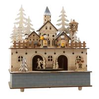 Small Foot houten muziekdoos kerstdorp met licht