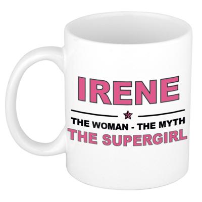 Irene cadeau mok - Woman Myth Supergirl - naam koffiemok - 300 ml - collega - moederdag