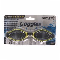 Anti chloor zwembril zwart/geel voor volwassenen