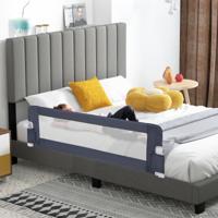 Bescherming Bedhekje Opklapbare Veiligheid Bedhek voor Peuters Kinderen & Baby 150 x 40 x 42 cm Grijs